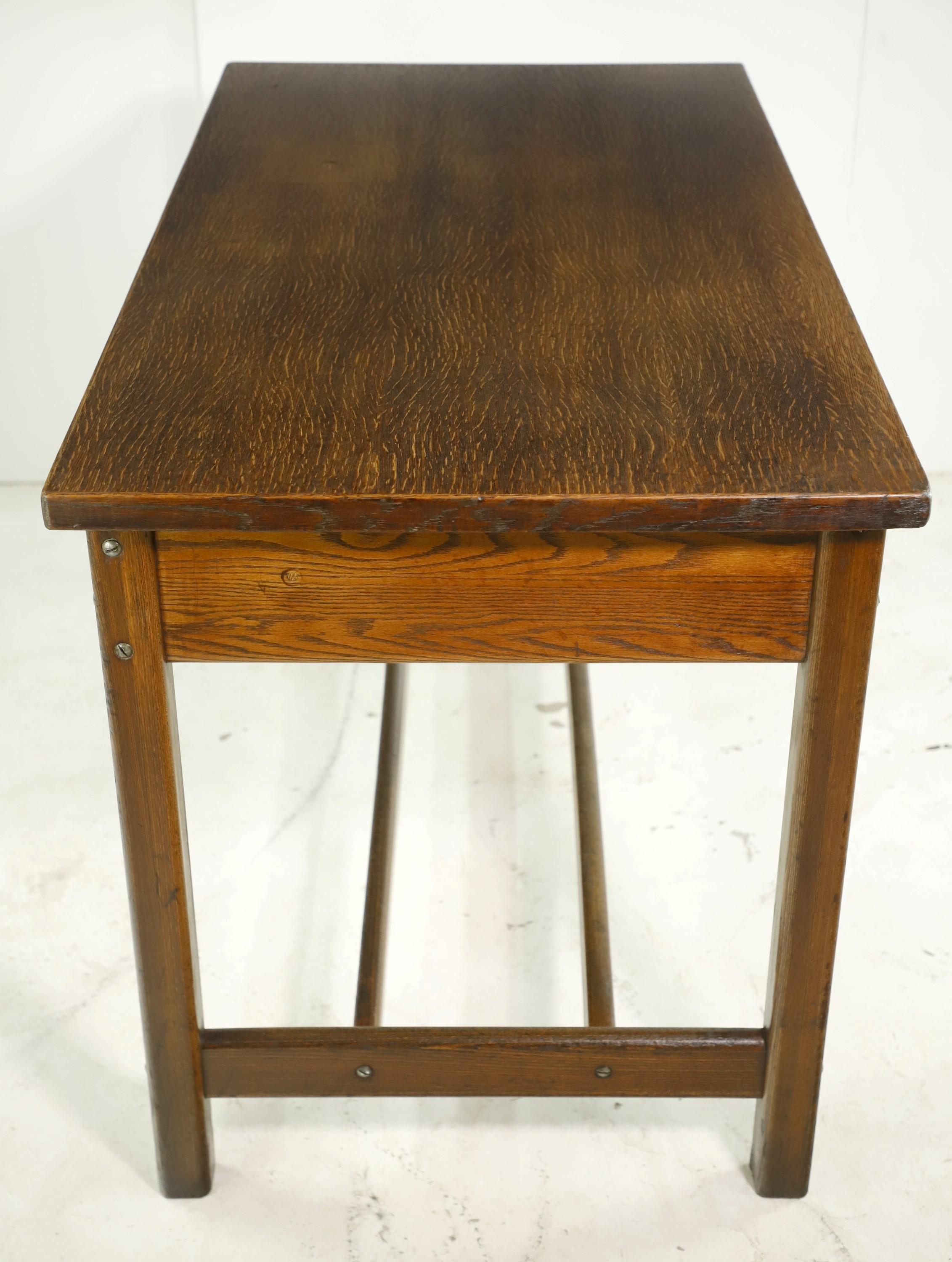 Restored Hamilton Counter Height Oak Work Table 8
