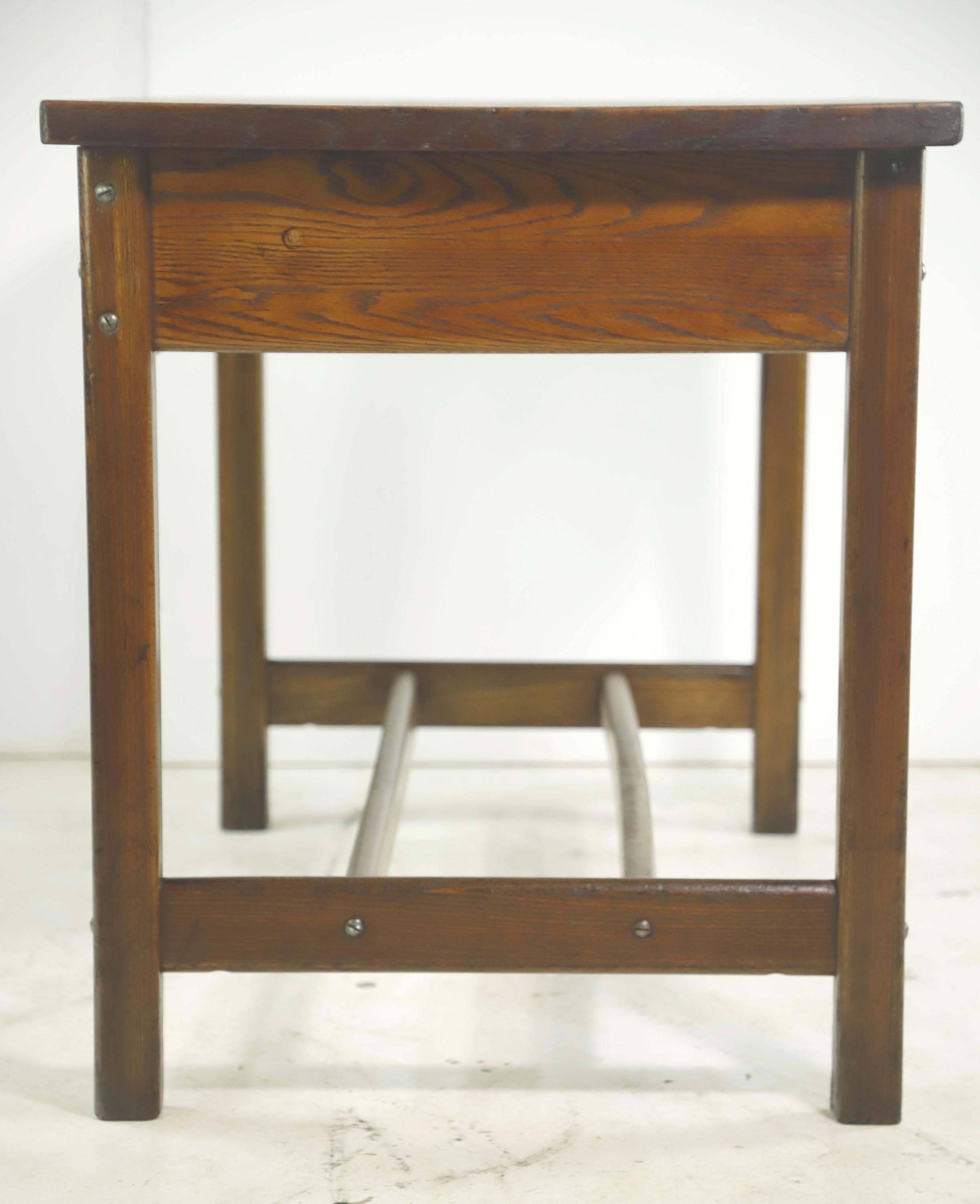 Restored Hamilton Counter Height Oak Work Table 9
