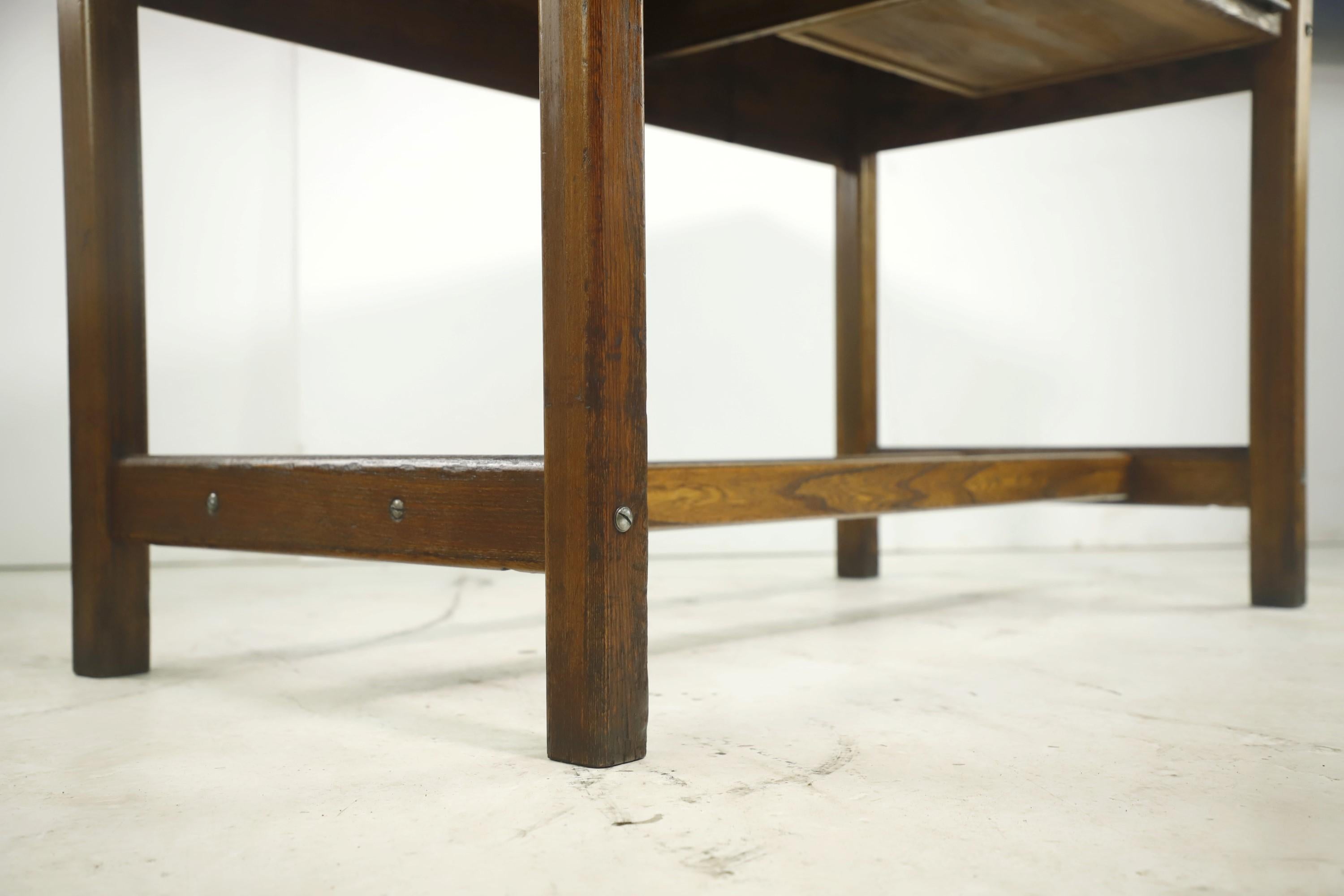 Restored Hamilton Counter Height Oak Work Table 3