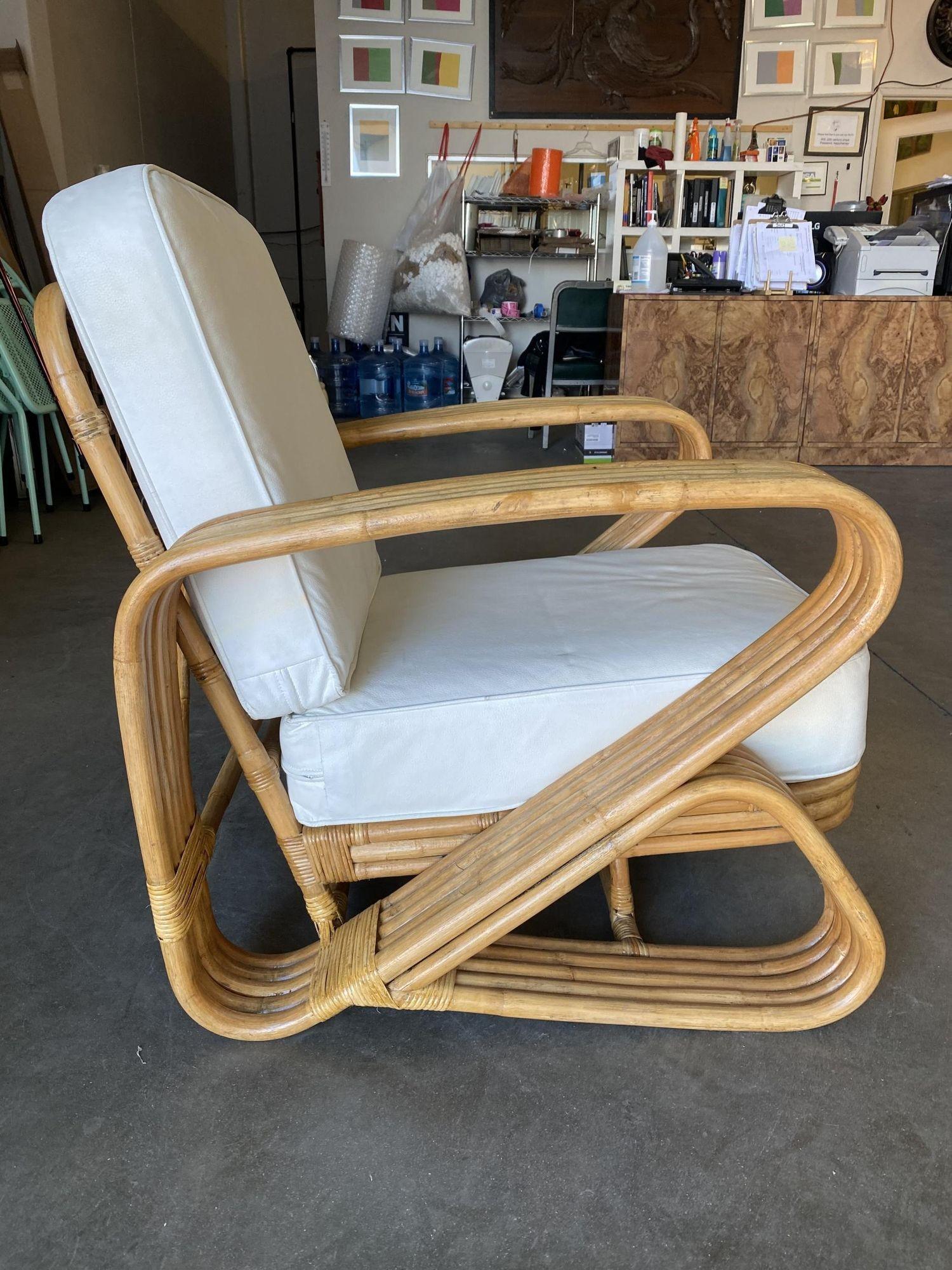Restored 5-Strand 'Double Triangle' Lounge Chair W/ Floating Seat For Sale 1
