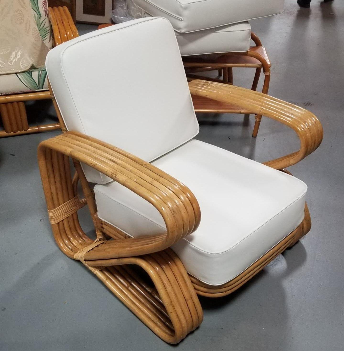 Mid-Century Modern Restored 5-Strand 'Double Triangle' Lounge Chair W/ Floating Seat For Sale