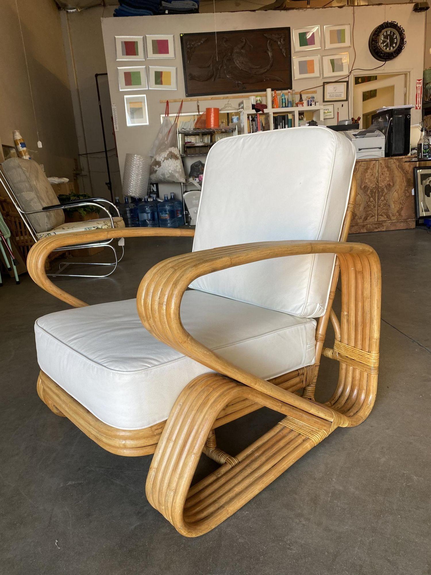 Restored 5-Strand 'Double Triangle' Lounge Chair W/ Floating Seat In Excellent Condition For Sale In Van Nuys, CA