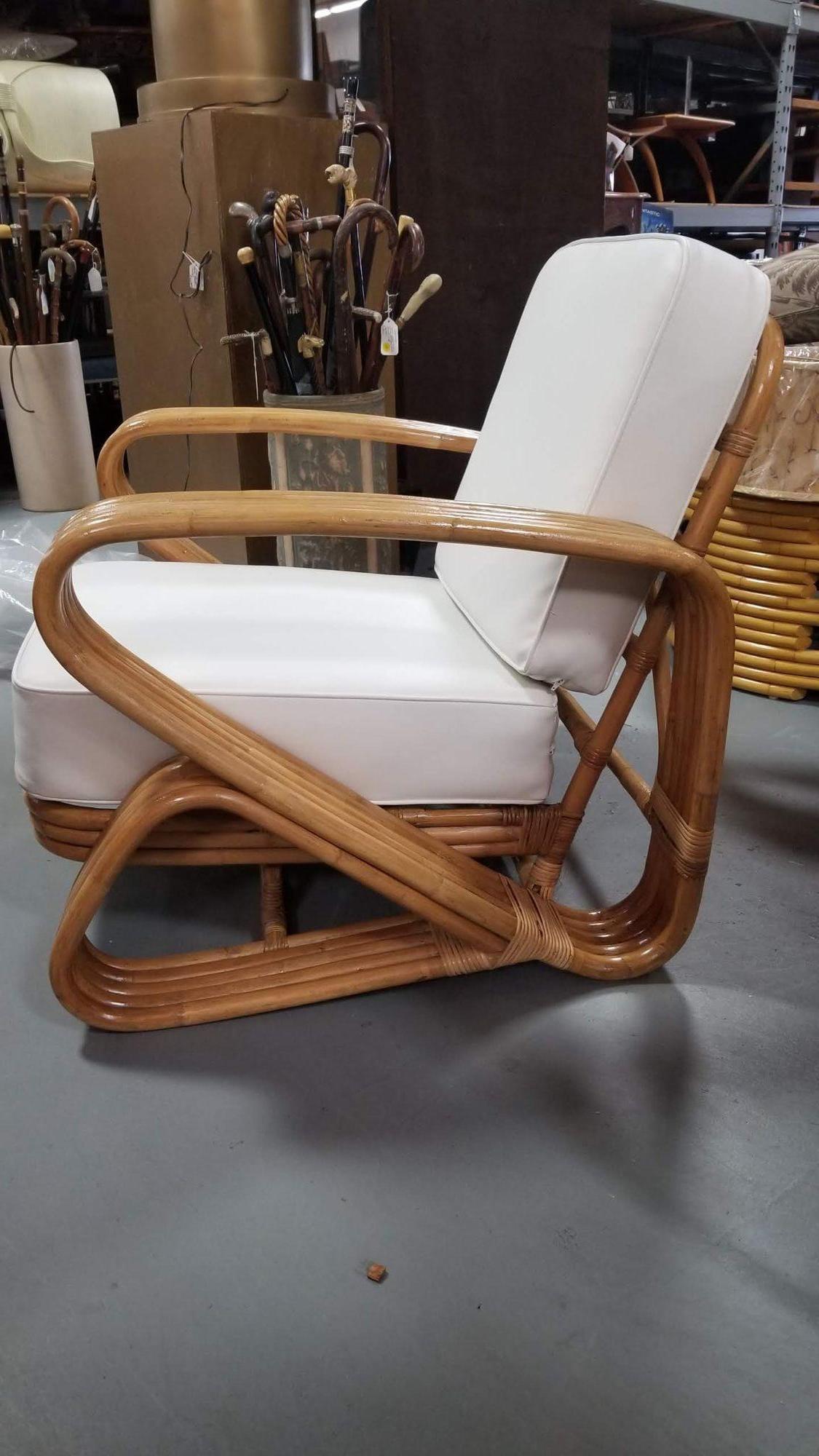 Restored 5-Strand 'Double Triangle' Lounge Chair W/ Floating Seat For Sale 5