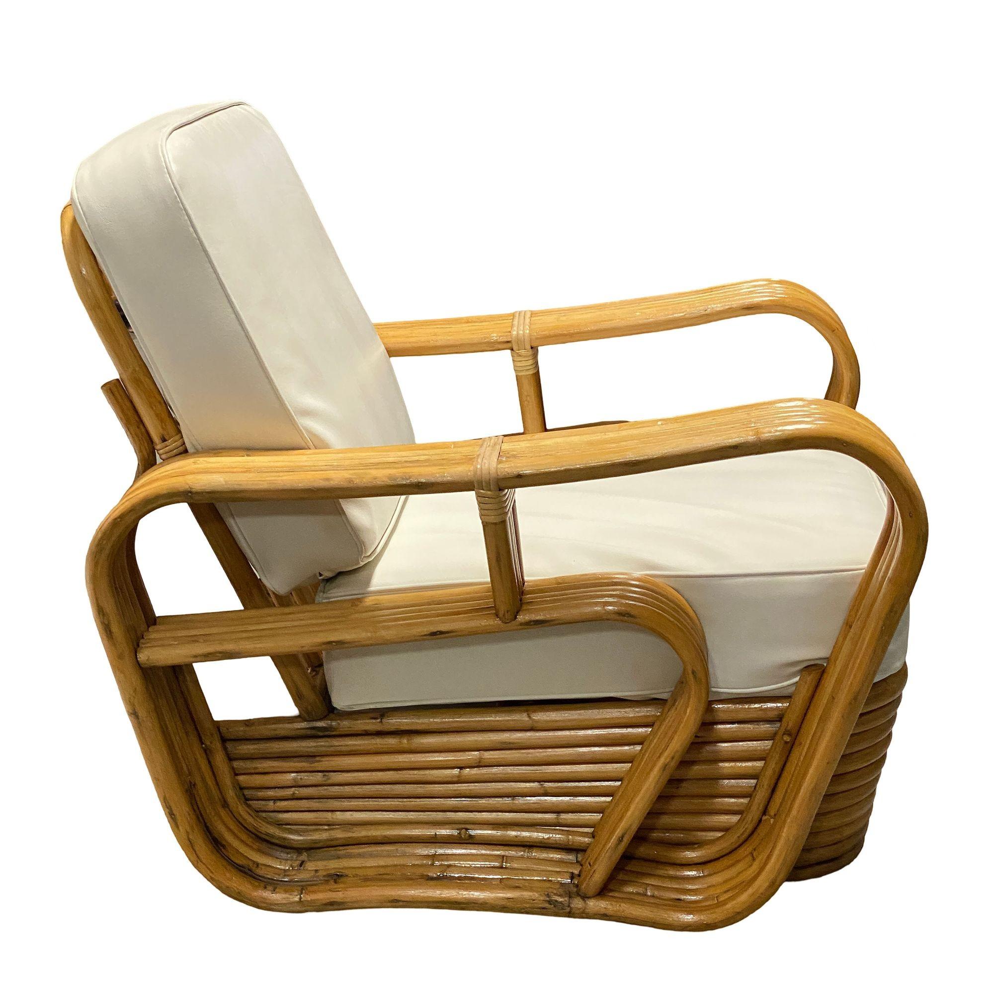 Restauriertes 5-strängiges Rattan-Wohnzimmer-Set „Double-Speed“-Sofa und Loungesessel mit Armlehne und Loungesessel im Angebot 7