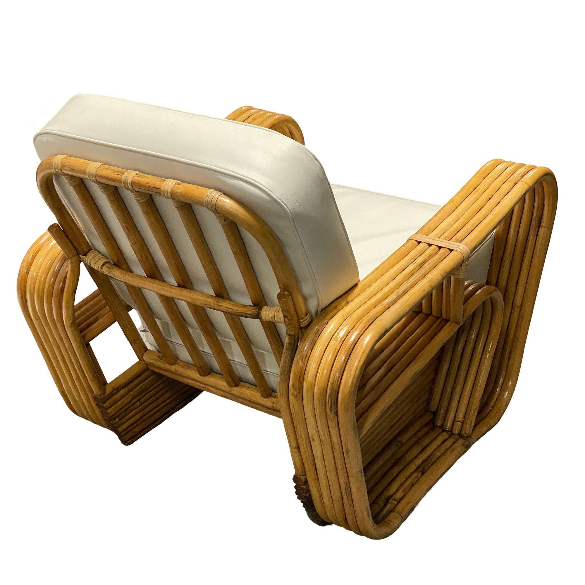 Restauriertes 5-strängiges Rattan-Wohnzimmer-Set „Double-Speed“-Sofa und Loungesessel mit Armlehne und Loungesessel im Angebot 8