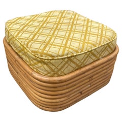 Restored Mid-century 5-Strand Square Pretzel Rattan Chair & Sofa Livingroom Set