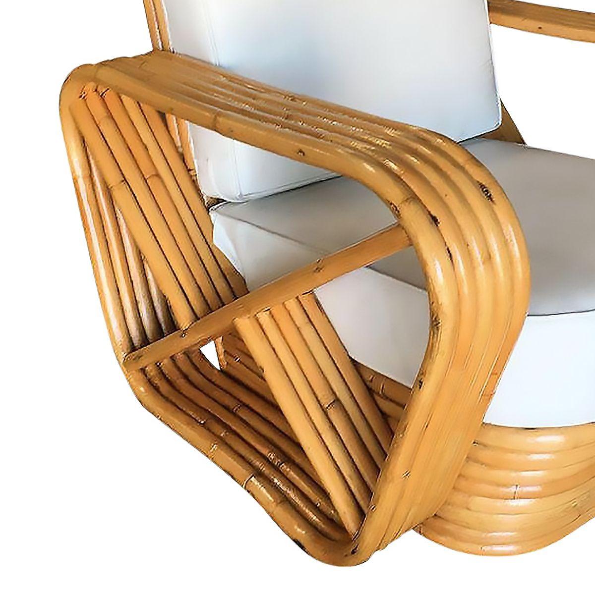 Restored 5-Strand Square Pretzel Sofa & Lounge Chair Livingroom Set For Sale 6