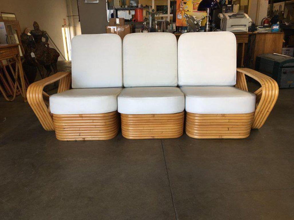 American Restored 5-Strand Square Pretzel Sofa & Lounge Chair Livingroom Set For Sale