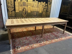 Restored 6-Legged Farmhouse Table in Fir & Walnut Top, 20th Century