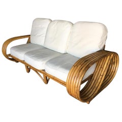 Restored 6-Strand "Infinity" Arm Lounge Chair With Arched Base