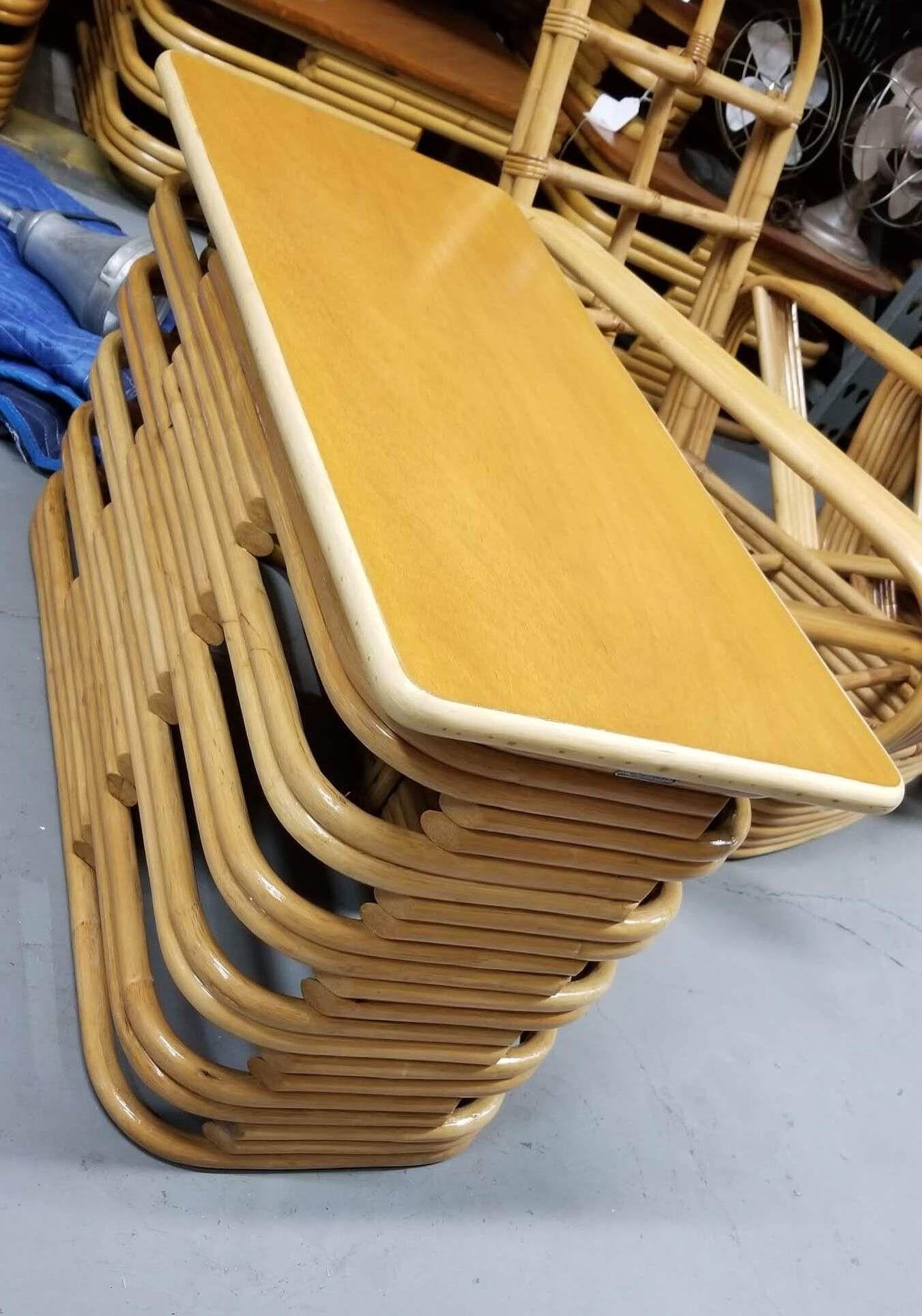 Ensemble canapé, table et chaise de style Paul Frankl restauré à 6 brins en vente 11
