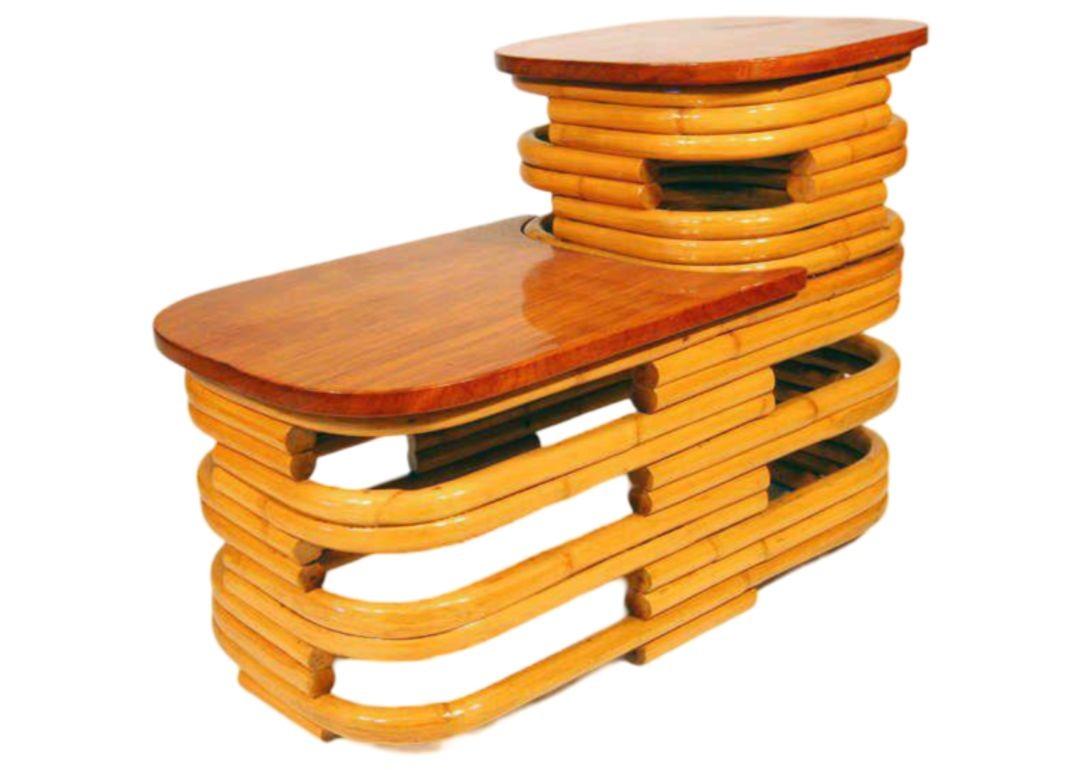 Sedia da salotto in rattan Pretzel quadrata restaurata a 6 fili, set di divani per il soggiorno in vendita 2