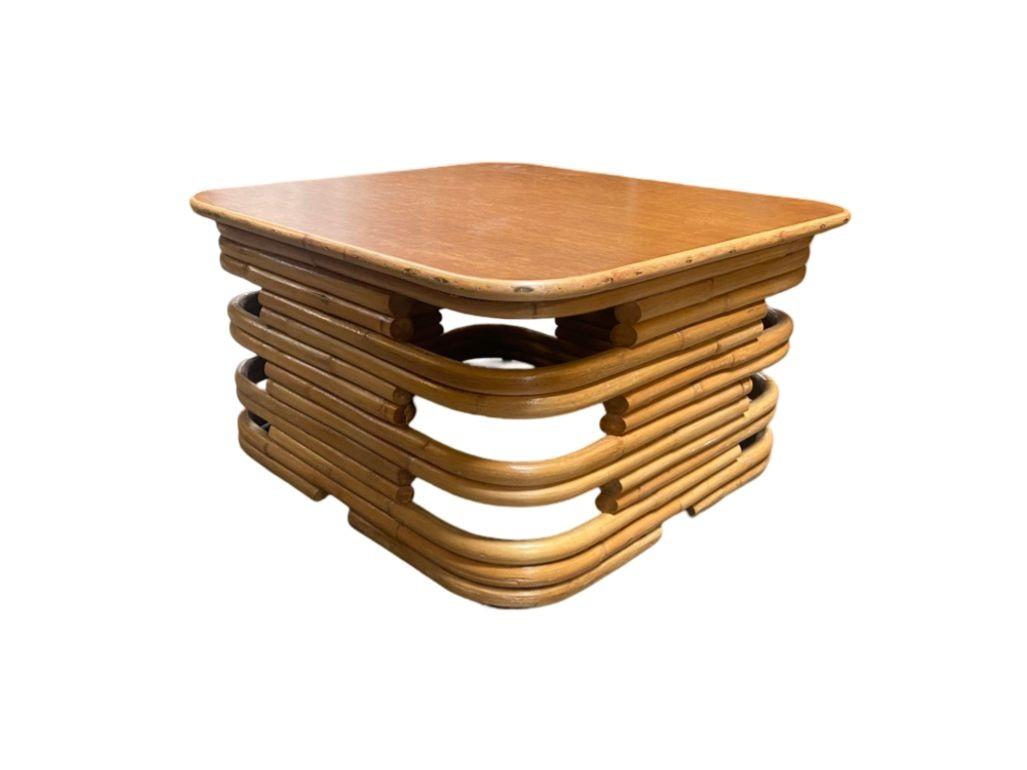 Sedia da salotto in rattan Pretzel quadrata restaurata a 6 fili, set di divani per il soggiorno in vendita 6