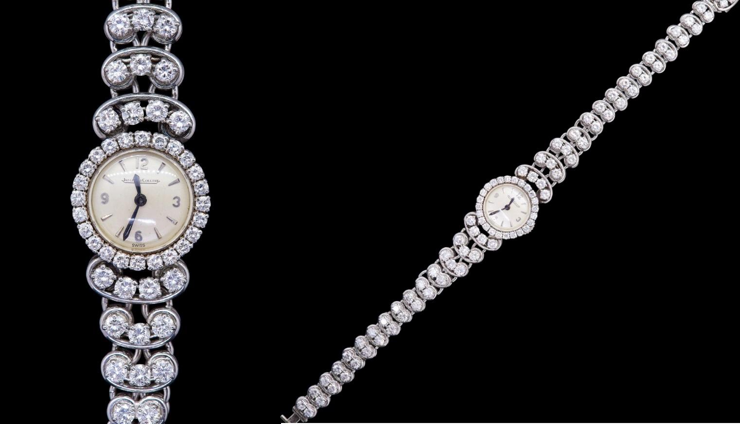 Art déco TAILLEUR JAEGER LECOULTRE RENDEZ VOUS LADiES récupéré 7,00 ct DIAMOND & PLATINUM en vente