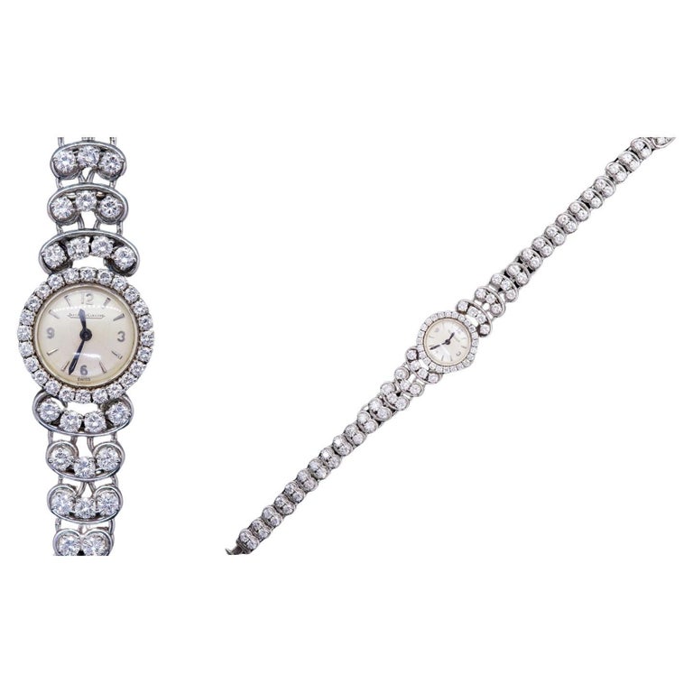 RESTORED 7,00CT DIAMOND and PLATINUM JAEGER LECOULTRE RENDEZ VOUS