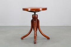 Restored Adjustable Bentwood Piano Stool, Czechoslovakia, 1930s — Art Deco Thone