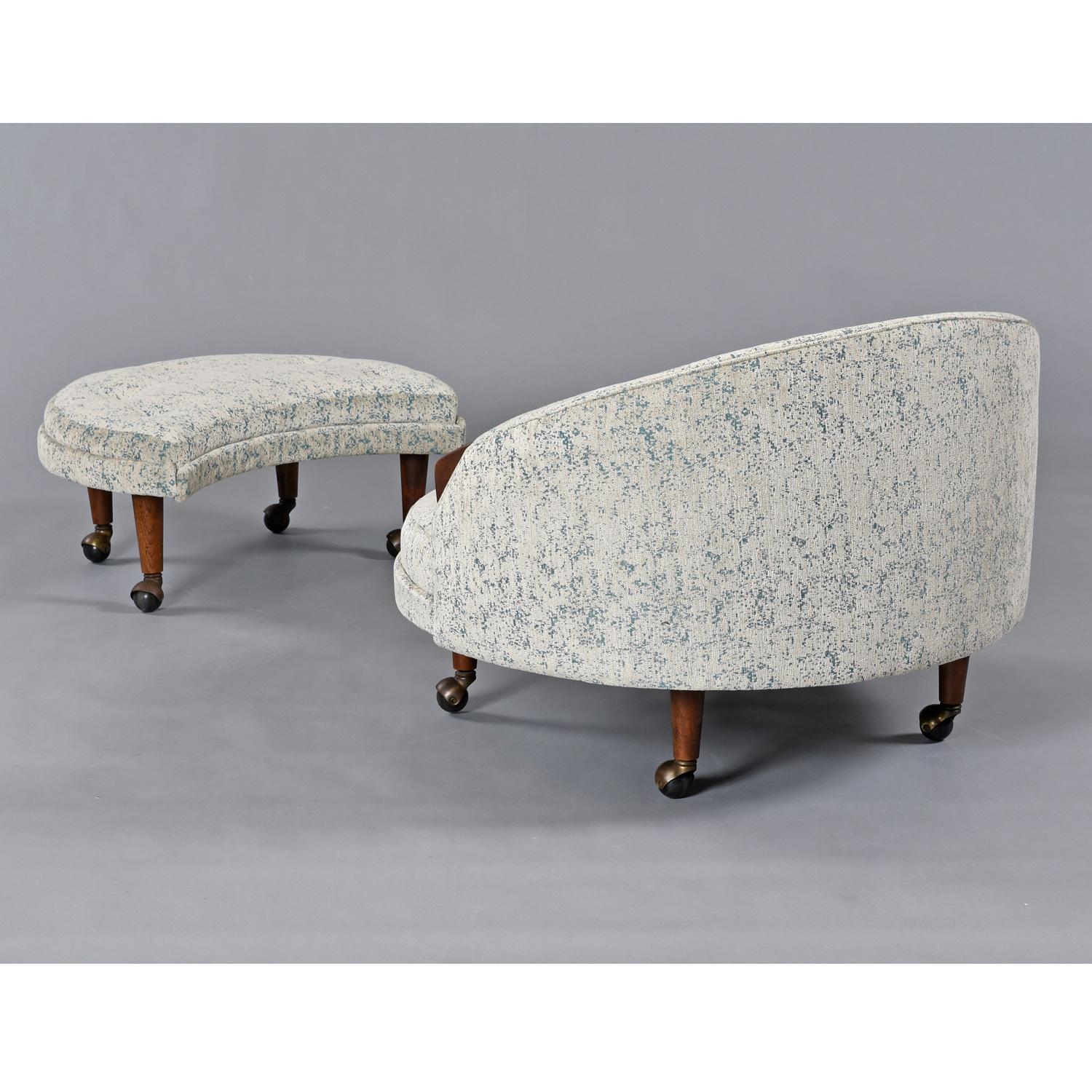Restaurierter Adrian Pearsall für Craft Associates Havana-Stuhl und Ottomane (Mitte des 20. Jahrhunderts) im Angebot