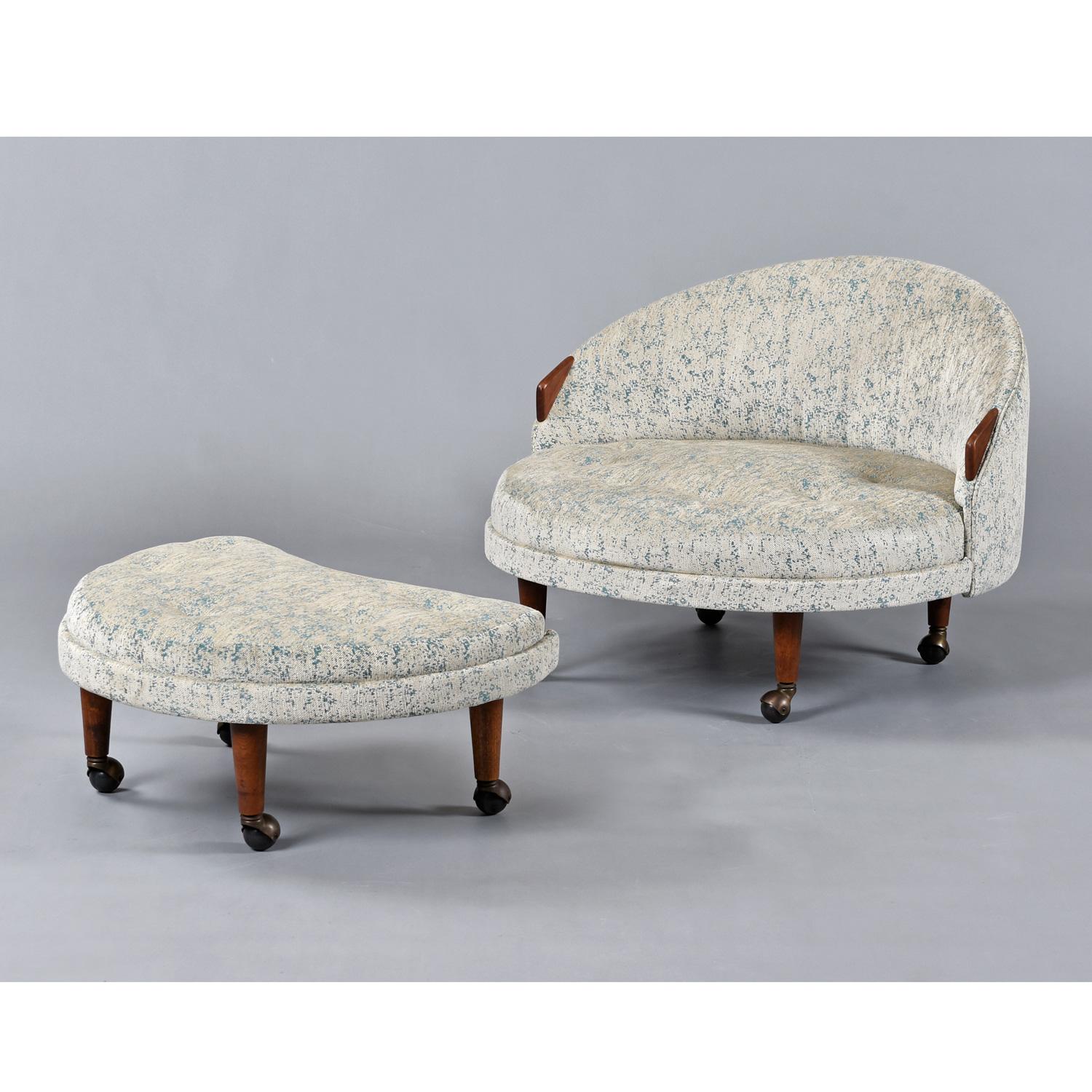 Restaurierter Adrian Pearsall für Craft Associates Havana-Stuhl und Ottomane im Angebot 1