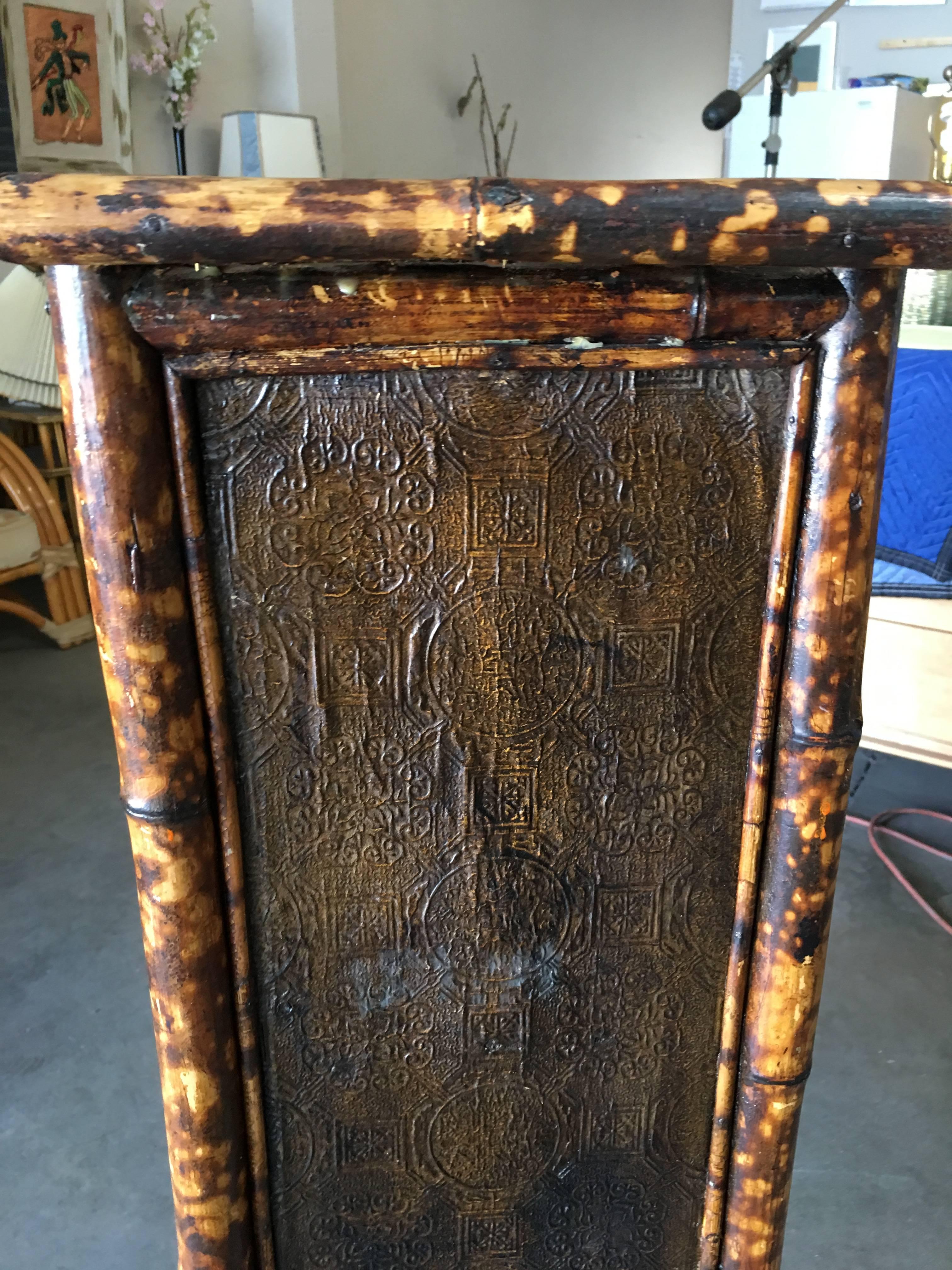 Restored Aesthetic Movement Tiger Bamboo Breakfront Cabinet In Excellent Condition In Van Nuys, CA