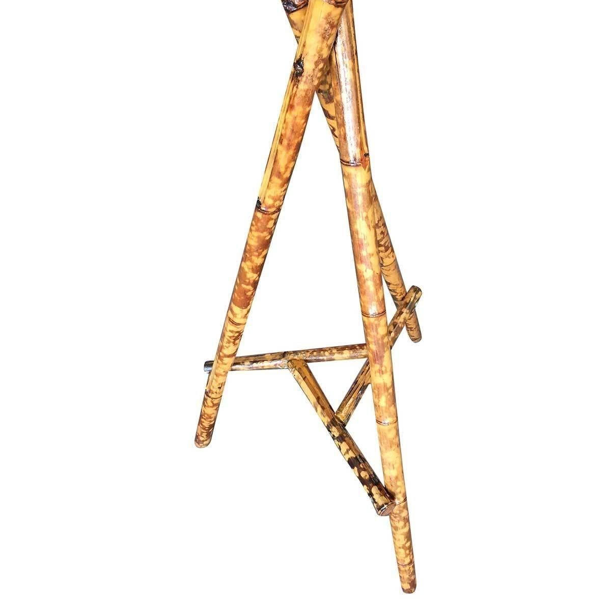 American Restored Aesthetic Movement Tiger Tortoise Bamboo Tripod Plant Stand
