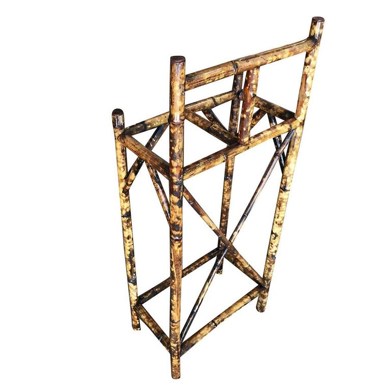North American Restored Aesthetic Movement Two Slot Antique Tiger Bamboo Umbrella Stand