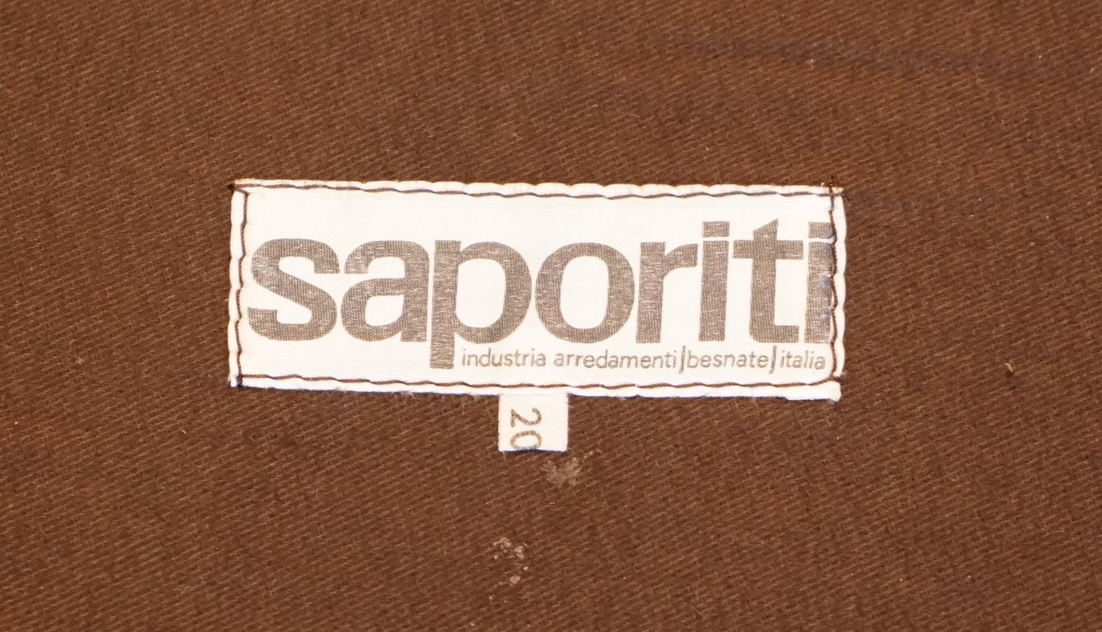 Restored Alberto Rosselli 1970's Cigar Brown Leather Saporiti Confidential Sofa 11