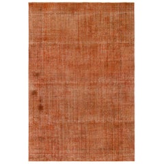 Restored and Revived 1970s Copper Overdyed Handmade Vintage Rug
