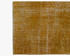Restored and Revived 1970s Mustard Overdyed Handmade Vintage Rug