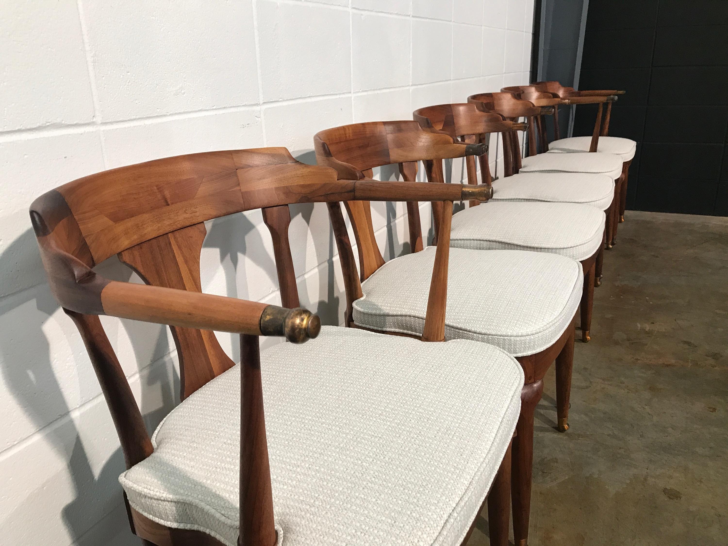 Mid-Century Modern Restored and Unusual Midcentury Dining Chairs, Set of Six