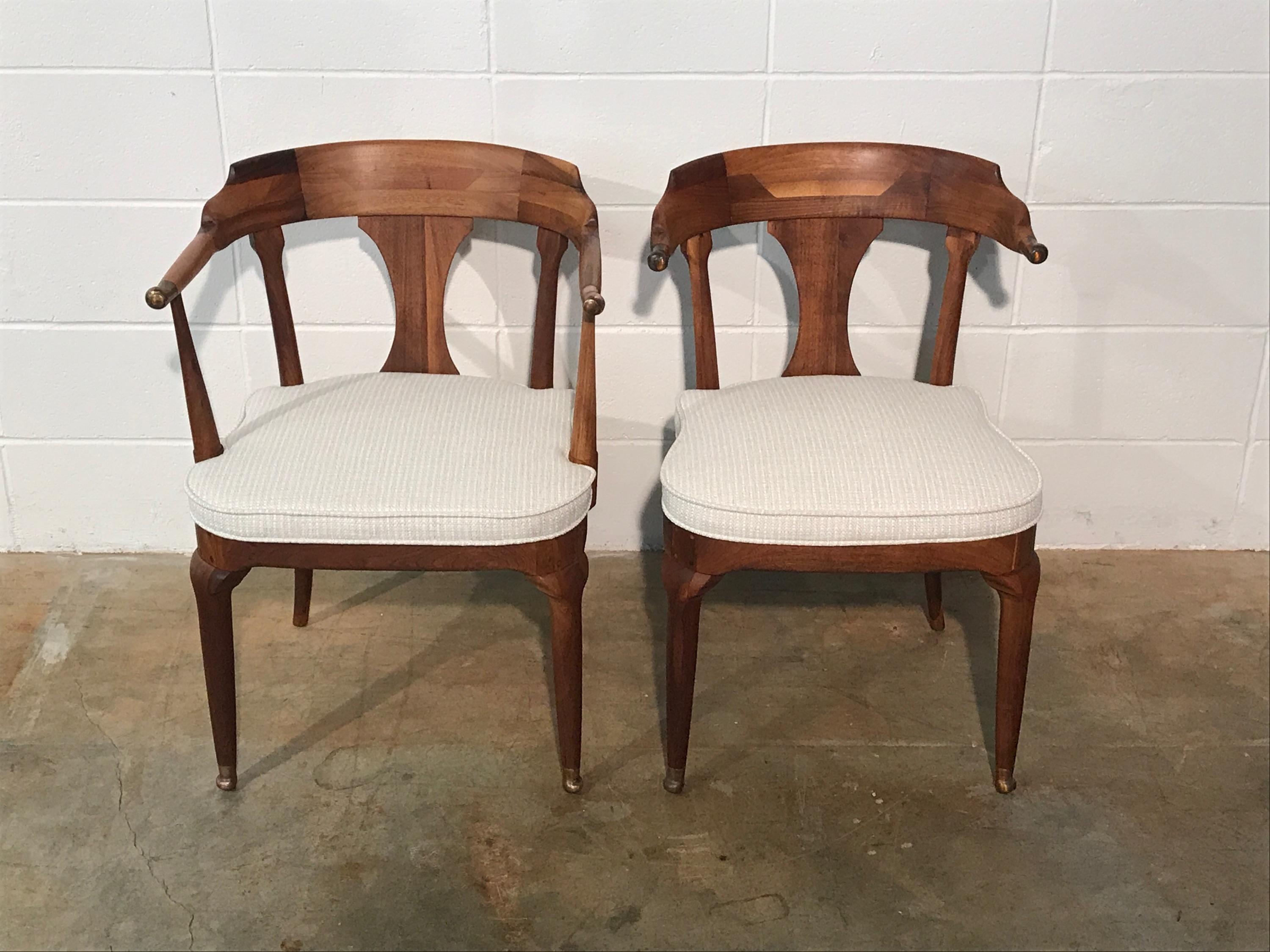 20th Century Restored and Unusual Midcentury Dining Chairs, Set of Six
