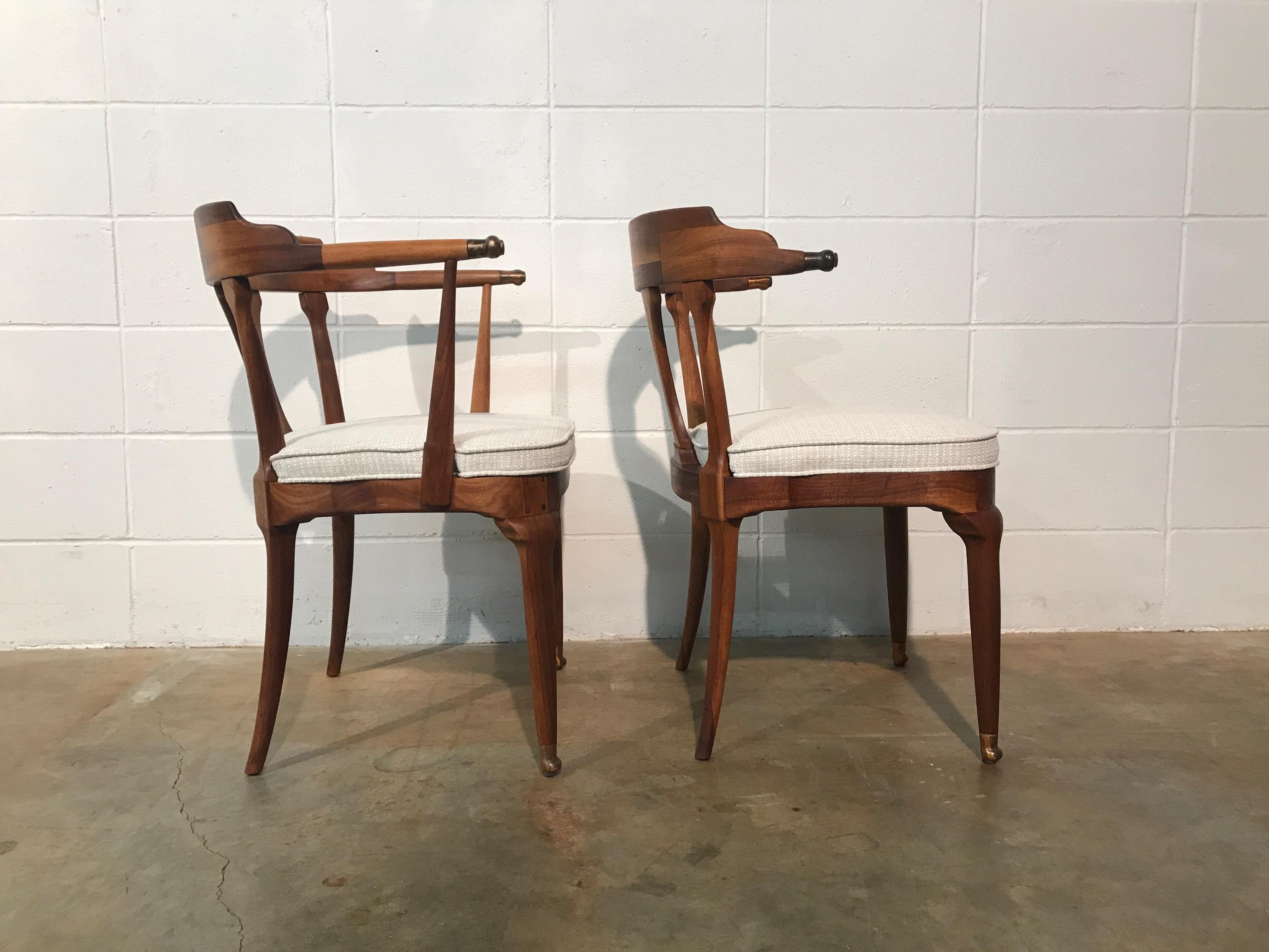 Restored and Unusual Midcentury Dining Chairs, Set of Six 1