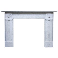 Restored Antique 19th Century Early Victorian Carrara Marble Mantel