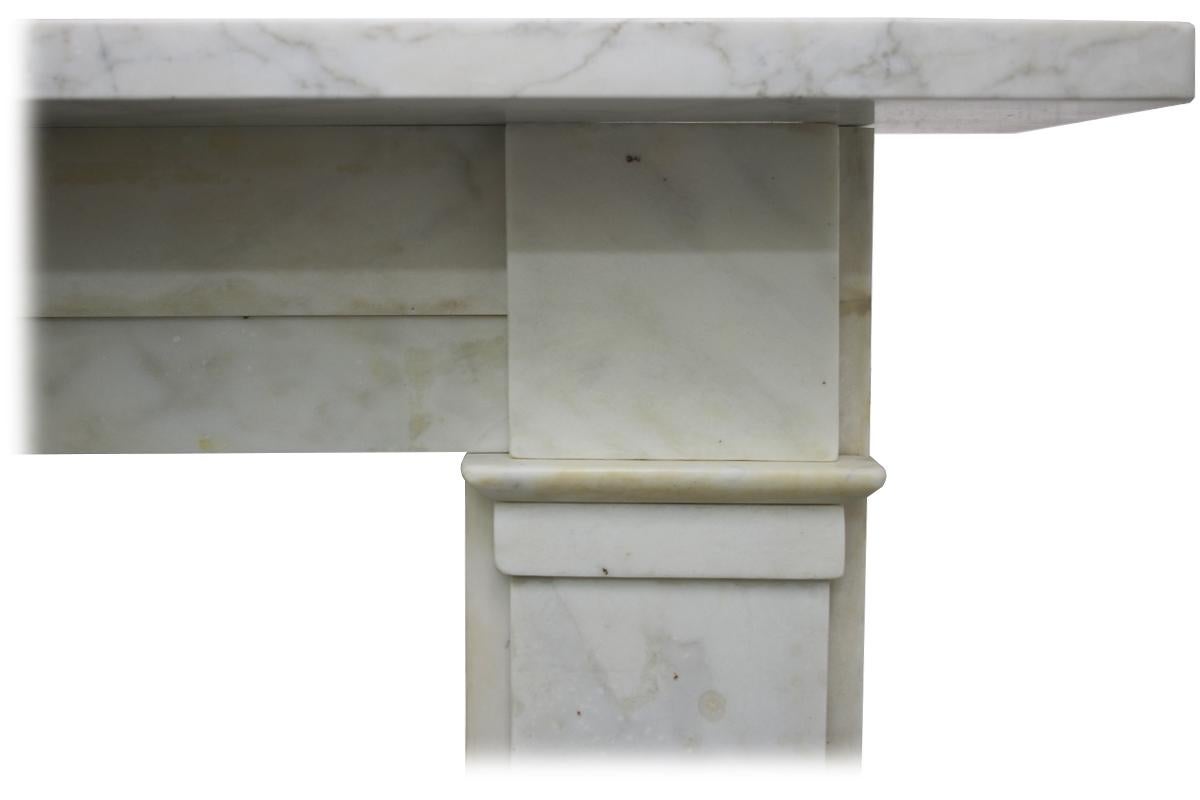 19th Century Restored antique 19th century Victorian statuary white marble fireplace surround