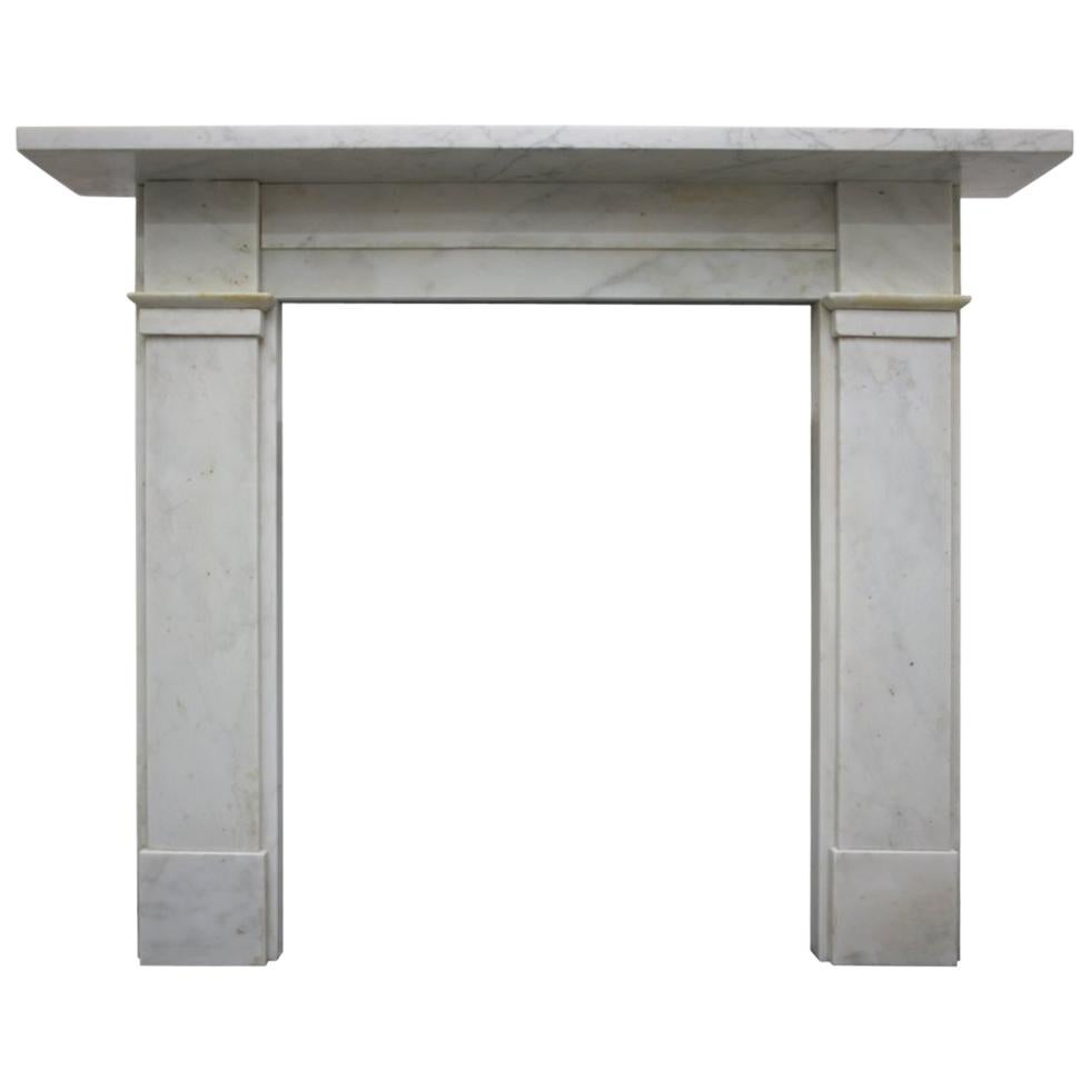 Restored antique 19th century Victorian statuary white marble fireplace surround