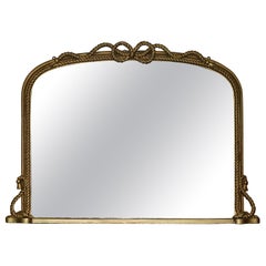 Maîtresse d'antiquités récupérée, vers 1860, en GLASS PLATE MERCURY ROPE TWIST OVERMANTLE MIRROR