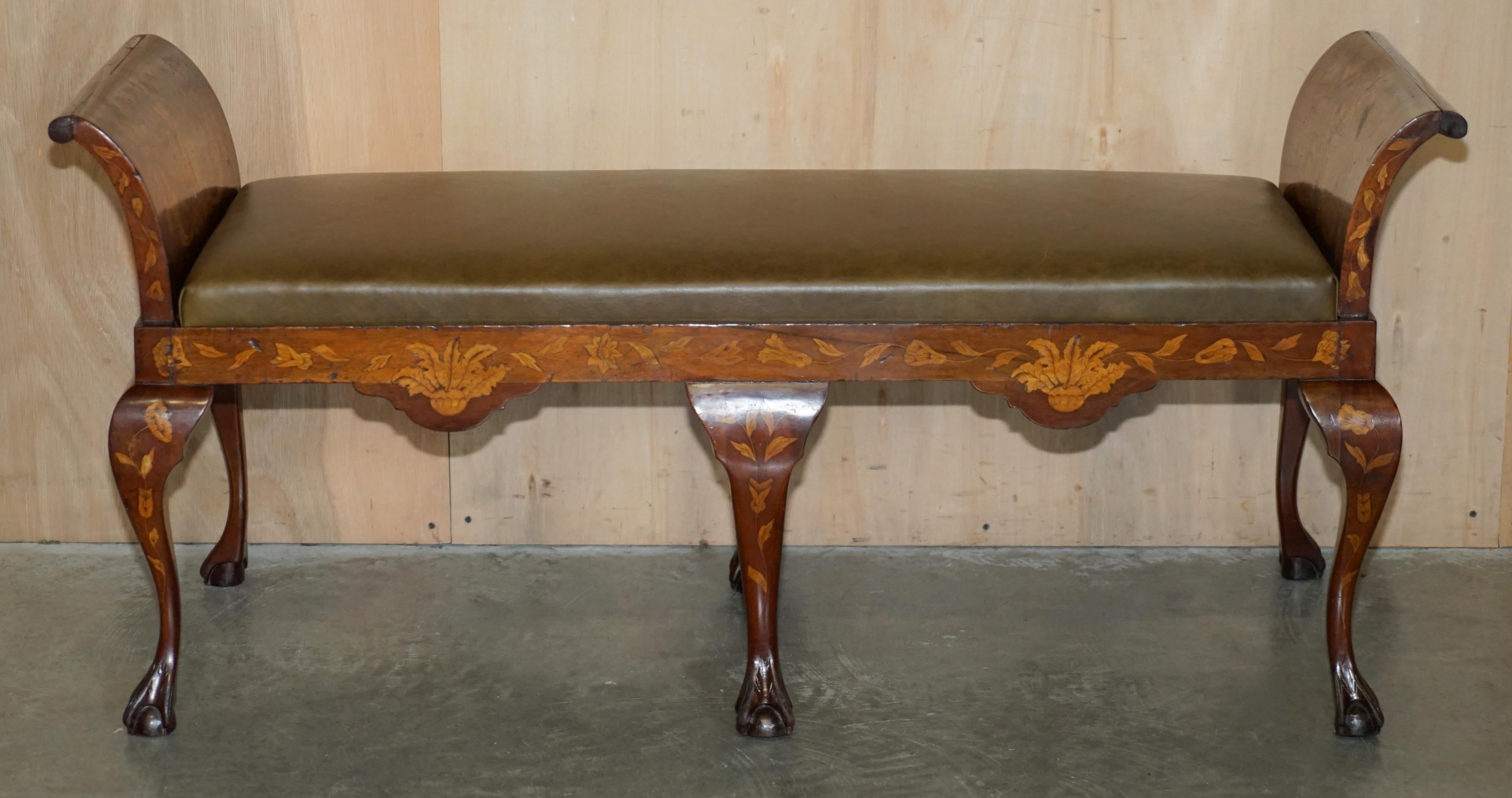 Royal House Antiques

Royal House Antiques is delighted to offer for sale this very fine highly collectable antique circa 1860 Dutch Marquetry inlaid, Claw & Ball feet, brown leather seat pad, window seat of bench 

Please note the delivery fee
