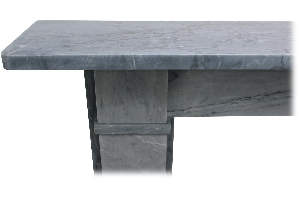 English Restored Antique Early 19th Century Grey Marble Fire Surround