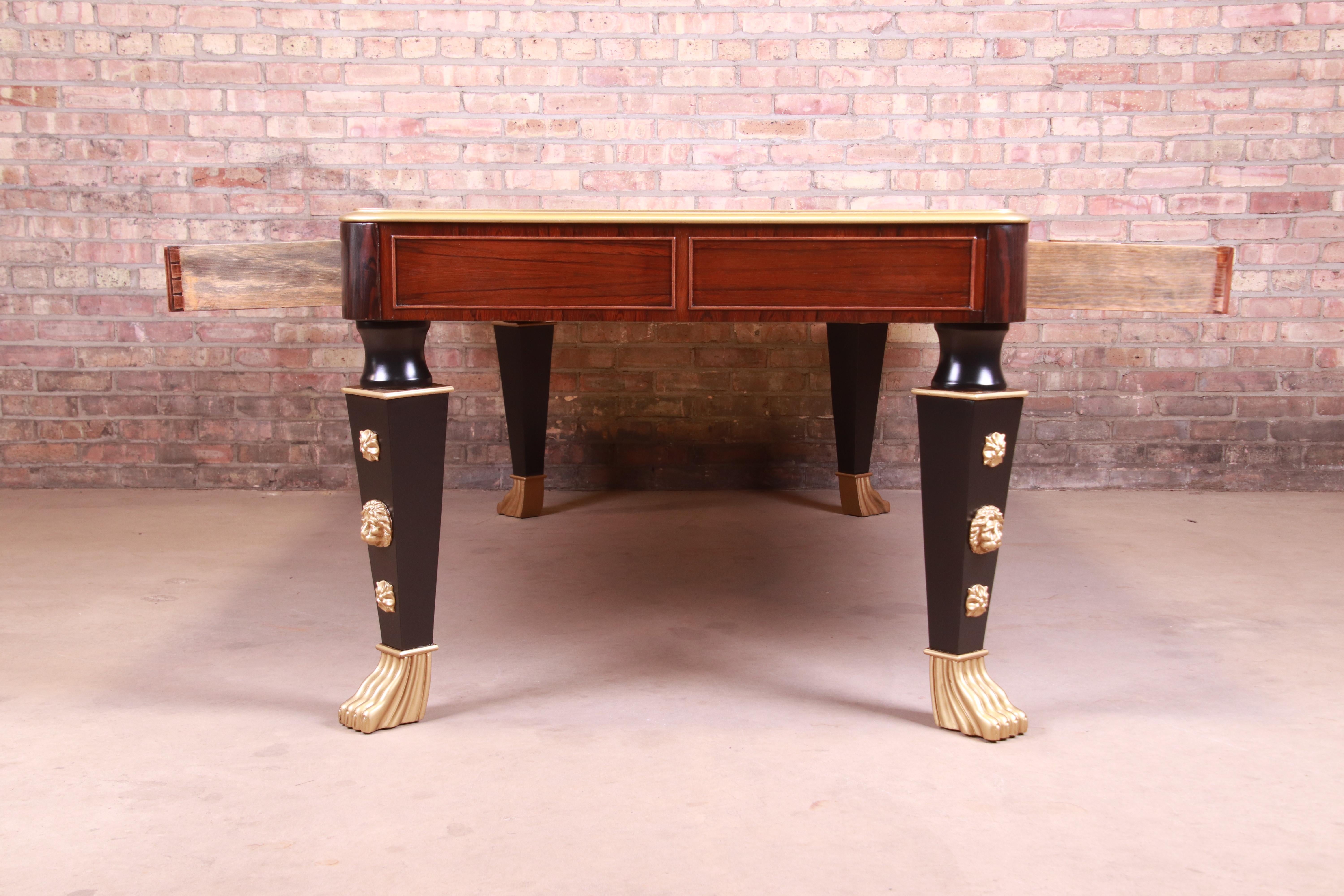 Restored Antique English Empire Rosewood Partner Desk, Circa 1820s 11