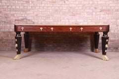 Restored Antique English Empire Rosewood Partner Desk, Circa 1820s