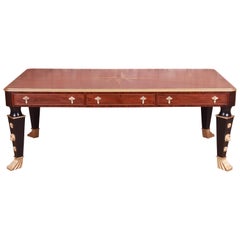 Restored Antique English Empire Rosewood Partner Desk, Circa 1820s