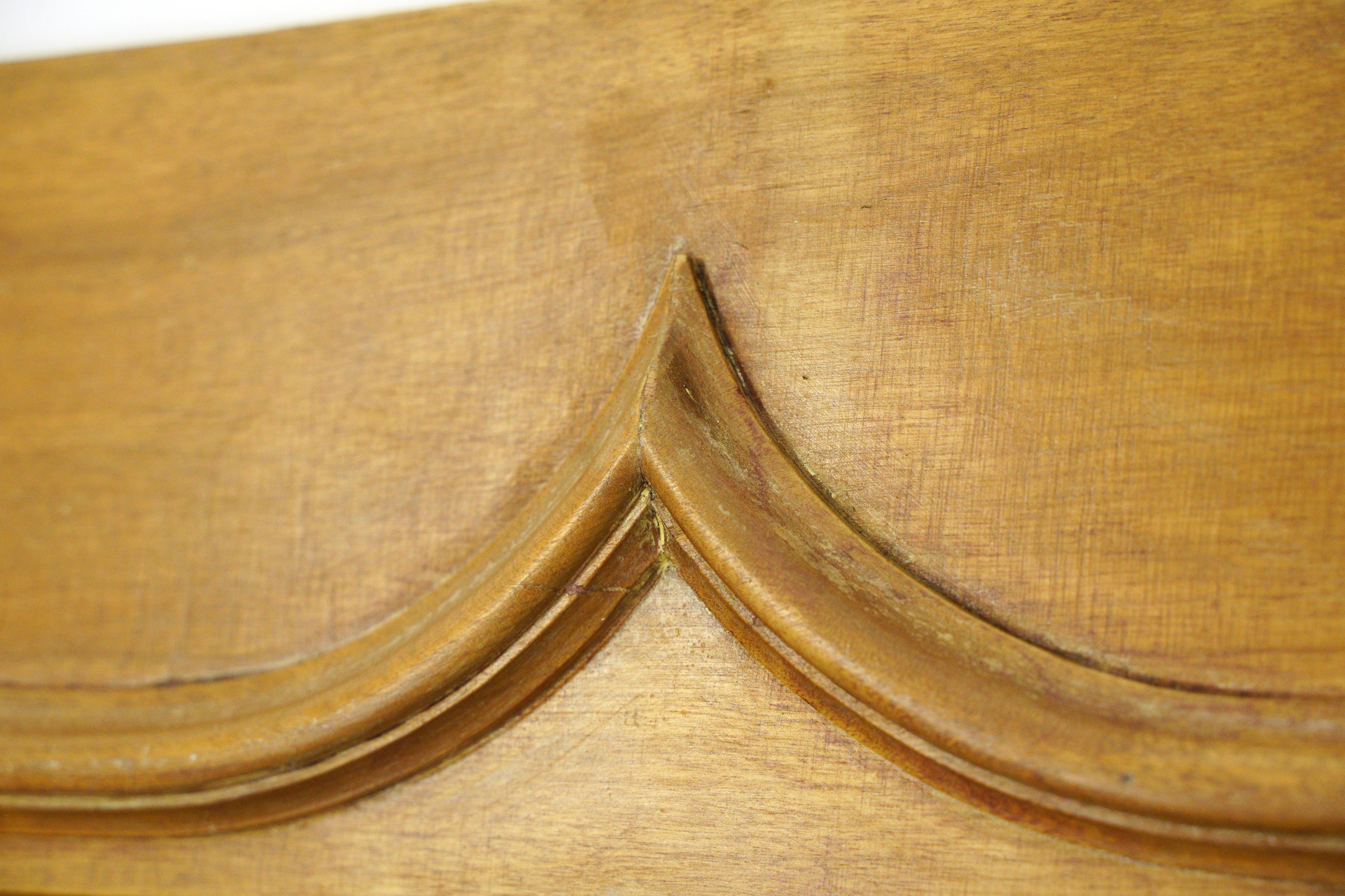 Puerta de Entrada de Madera Antigua Restaurada con Vidrio Grabado 80.25 x 35.75 3