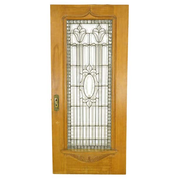 Restored Antique Etched Glass Lite Wood Entry Door 80.25 x 35.75 For ...