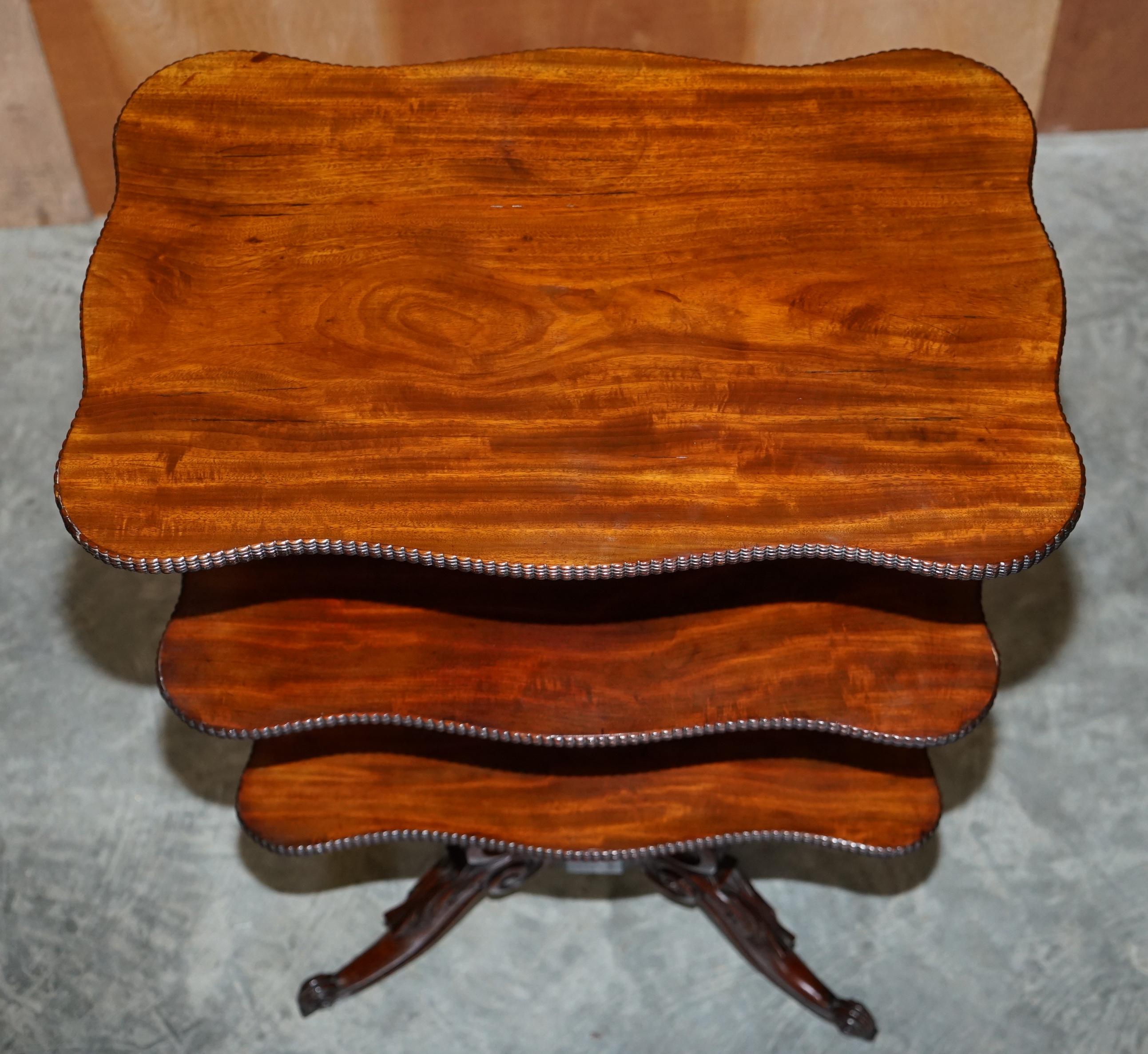Restored Antique Gillows Cuban Hardwood Dumb Waiter Metamorphic Occasional Table For Sale 3