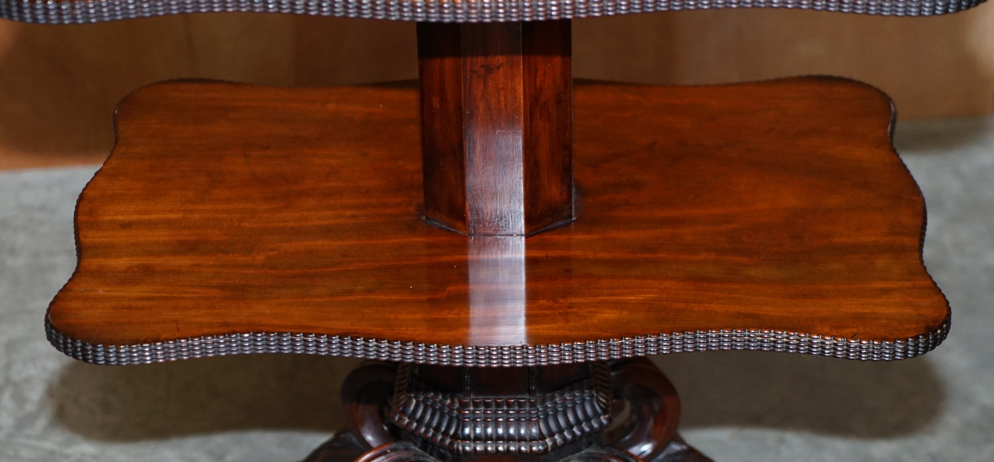 Hand-Crafted Restored Antique Gillows Cuban Hardwood Dumb Waiter Metamorphic Occasional Table For Sale