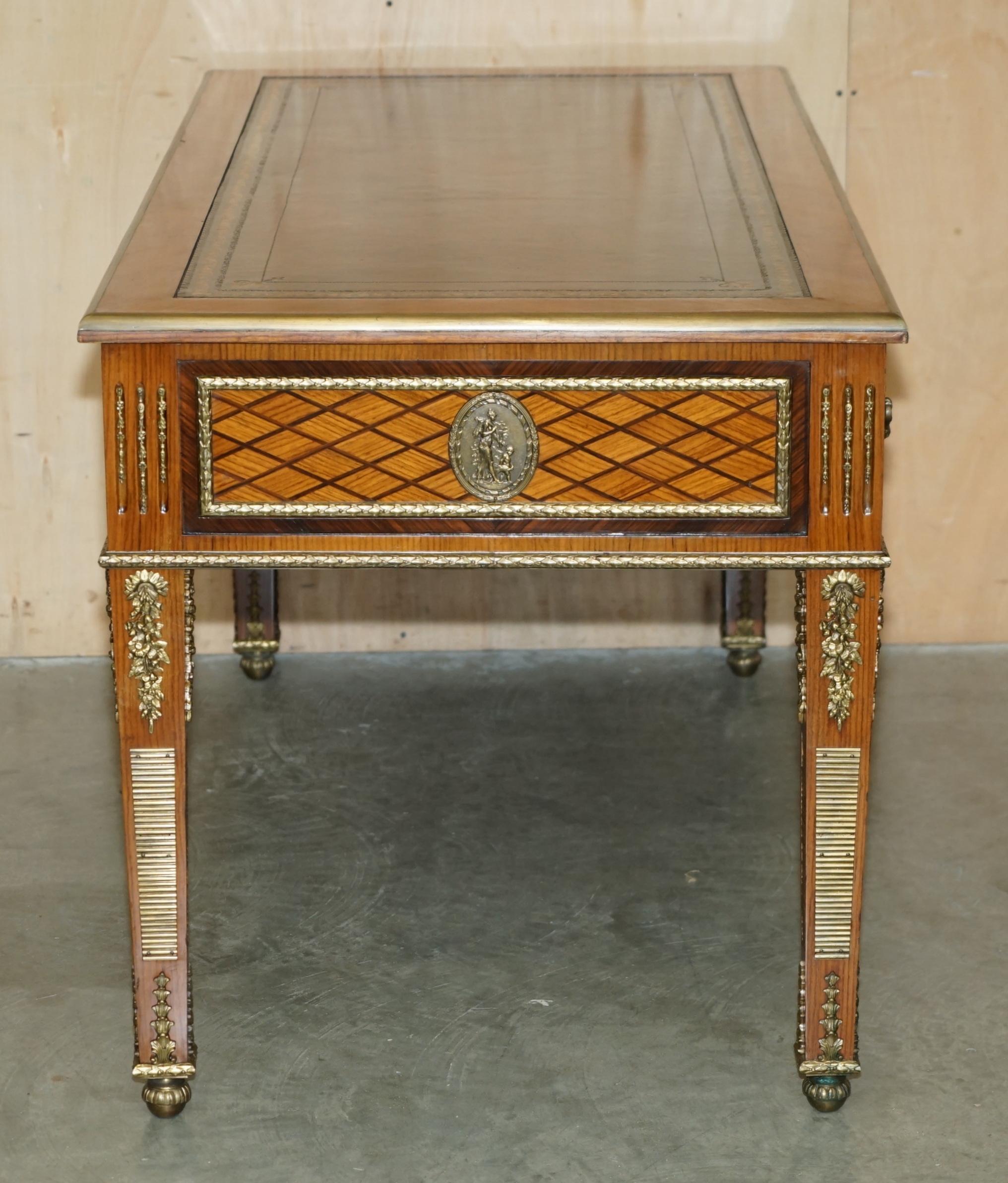 RESTORED ANTiQUE LATE 19TH CENTURY LOUIS XVI ORMOLU MOUNTED BUREAU PLAT DESK For Sale 7