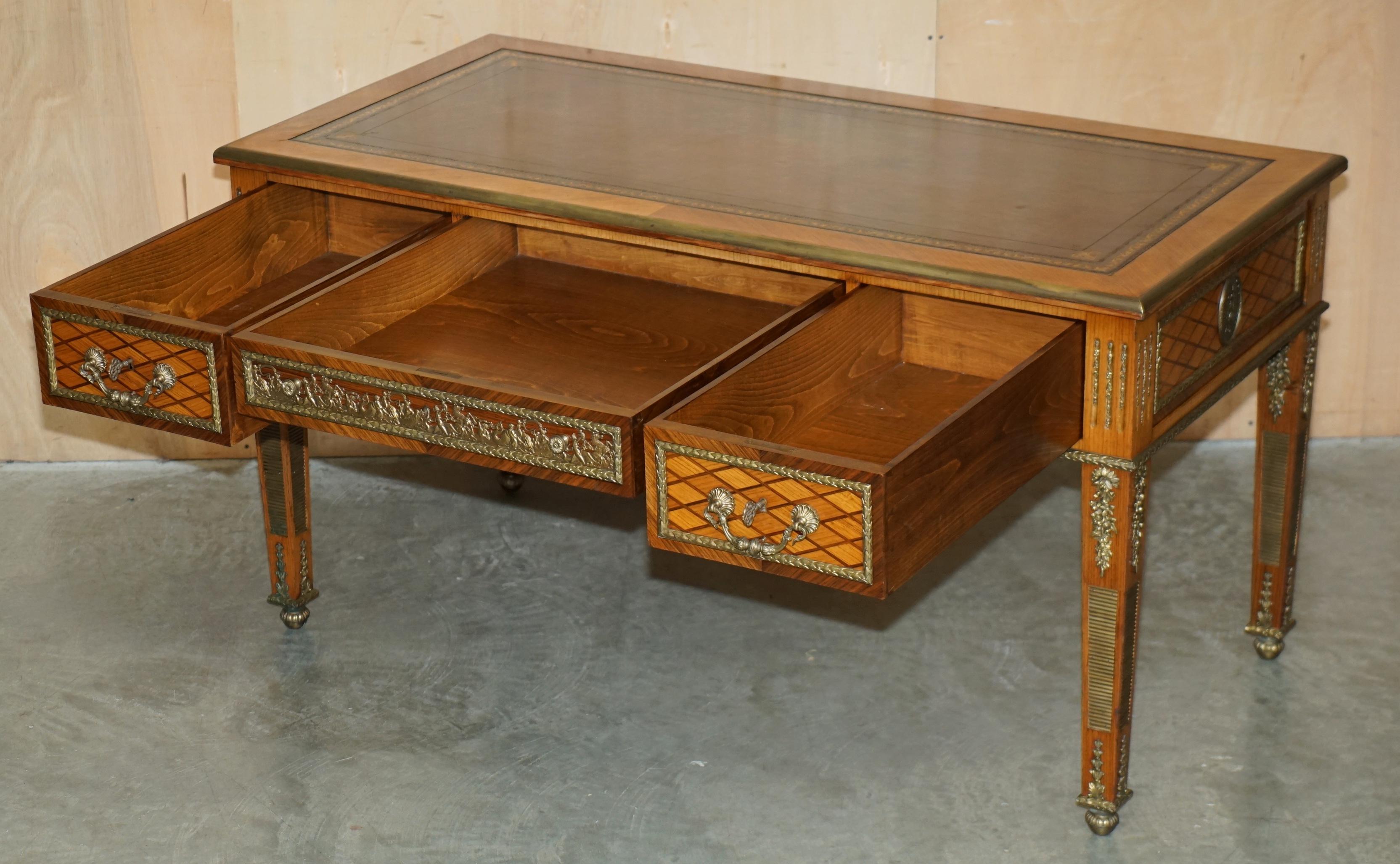 RESTORED ANTiQUE LATE 19TH CENTURY LOUIS XVI ORMOLU MOUNTED BUREAU PLAT DESK For Sale 11