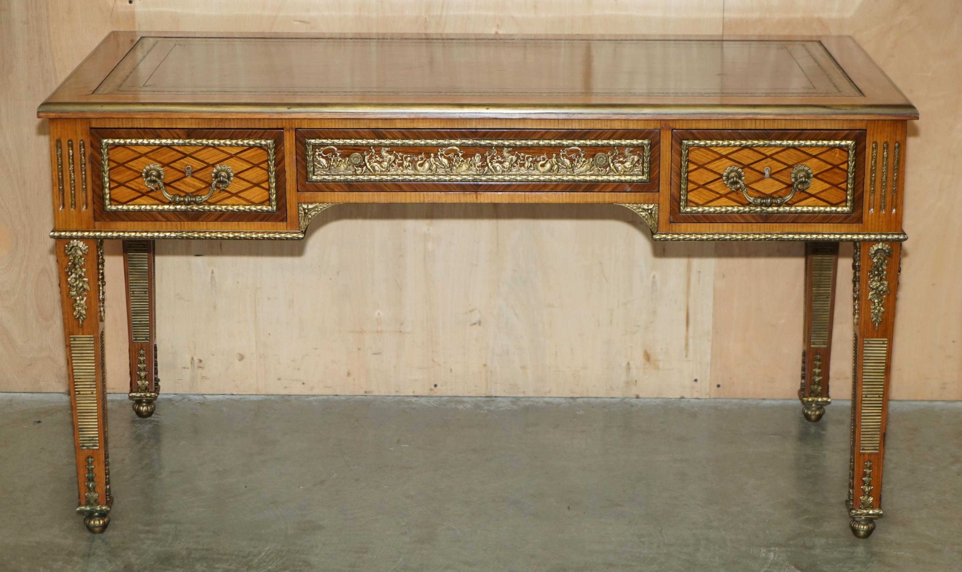 Late Victorian RESTORED ANTiQUE LATE 19TH CENTURY LOUIS XVI ORMOLU MOUNTED BUREAU PLAT DESK For Sale