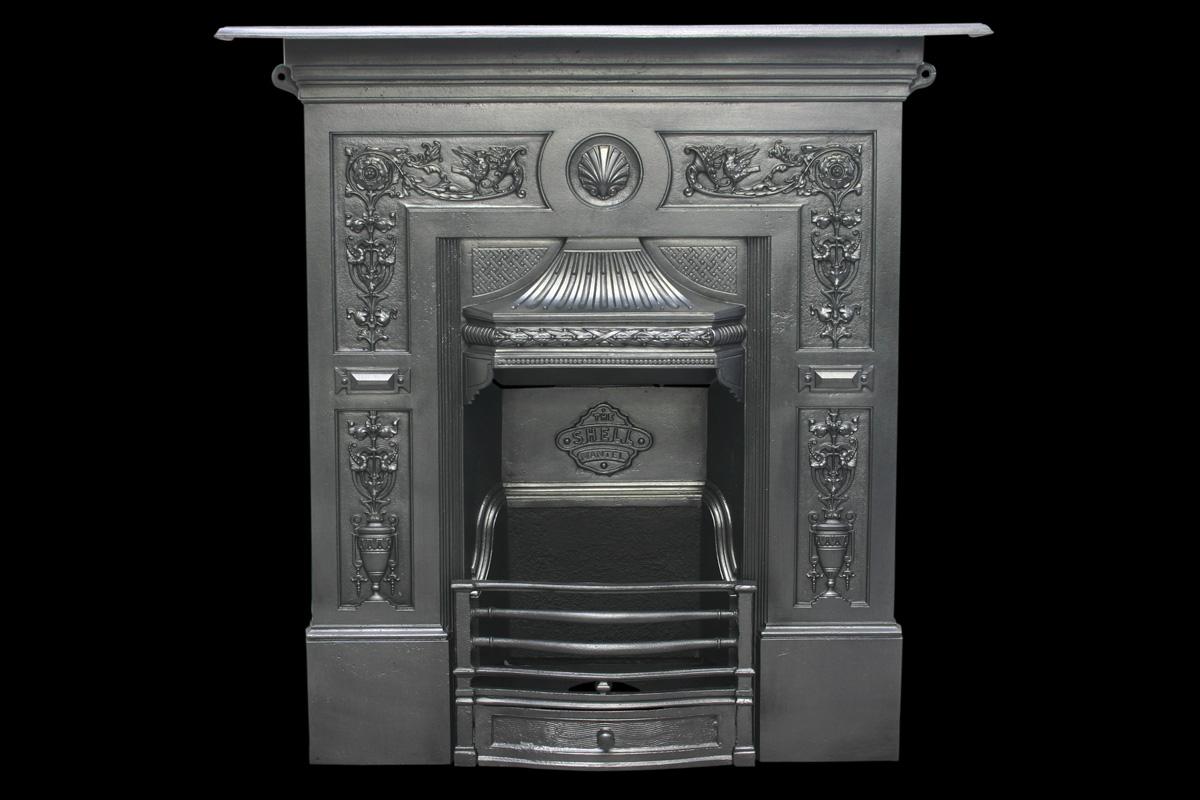 Restored Antique Late 19th Century Victorian Cast Iron Fireplace 1