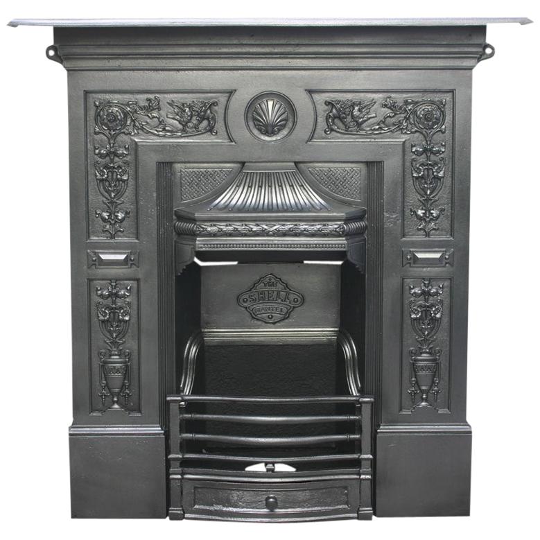 Restored Antique Late 19th Century Victorian Cast Iron Fireplace
