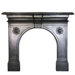 Restored Antique Mid-Victorian Cast Iron Fire Surround